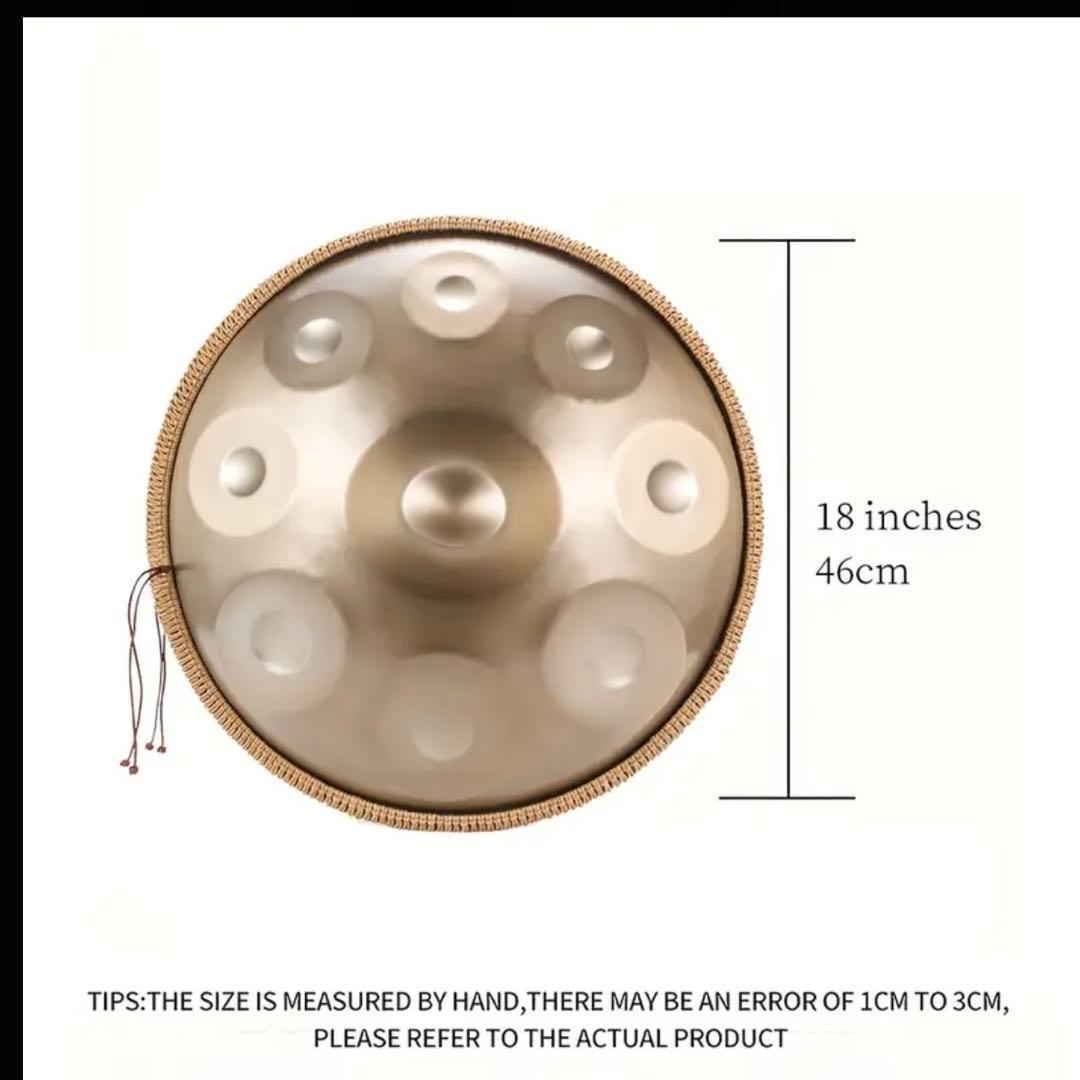 ハンドパン 9音 Dマイナー 18インチ（46cm）440Hz ケース・付属品付