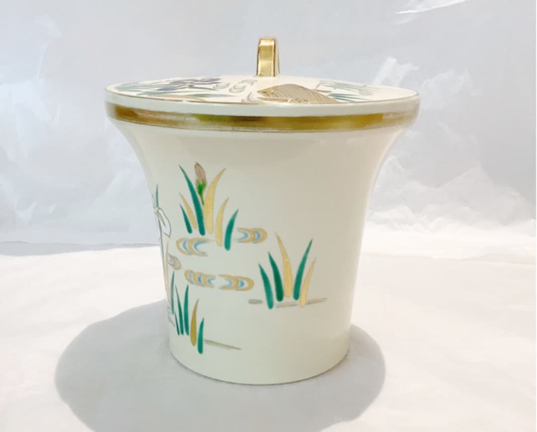 御室窯　仁清八ツ橋末広水指