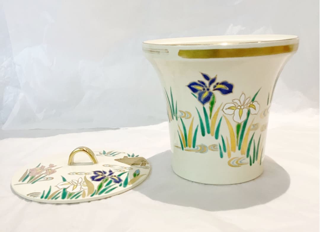 御室窯　仁清八ツ橋末広水指