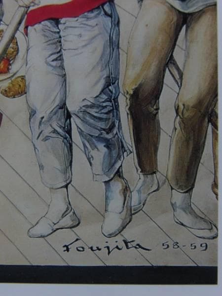 藤田嗣治、【アージュ・メカニック】、希少画集画、高級新品額・額装付