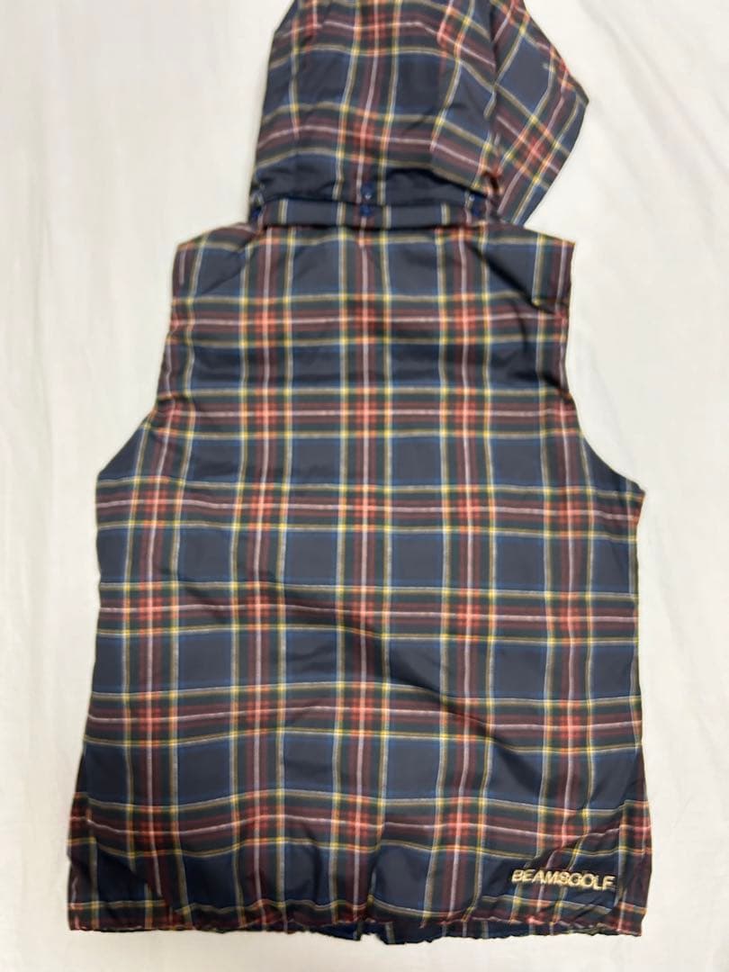 ビームスゴルフ 2WAY タータンチェック柄ダウンベスト 女性用 Mサイズ