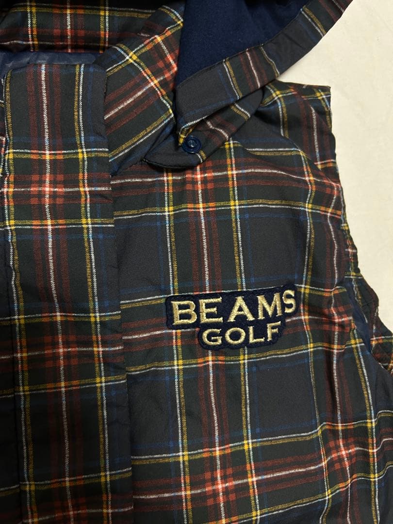 ビームスゴルフ 2WAY タータンチェック柄ダウンベスト 女性用 Mサイズ