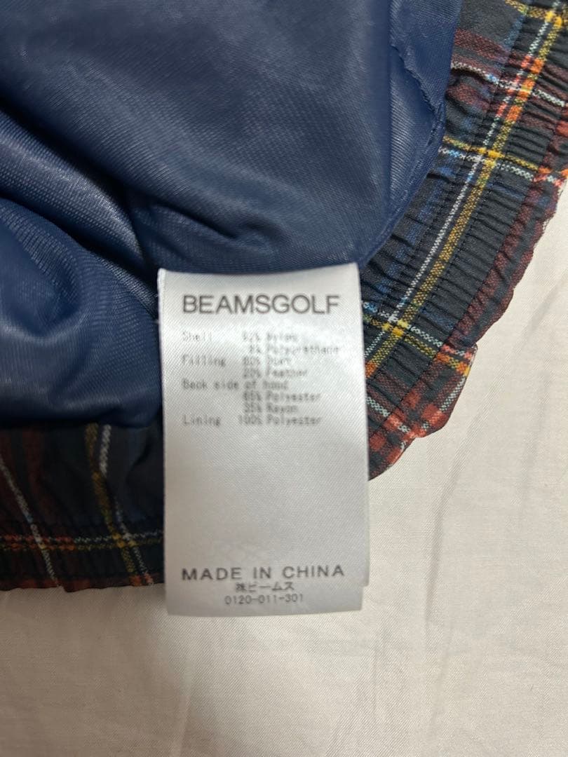 ビームスゴルフ 2WAY タータンチェック柄ダウンベスト 女性用 Mサイズ