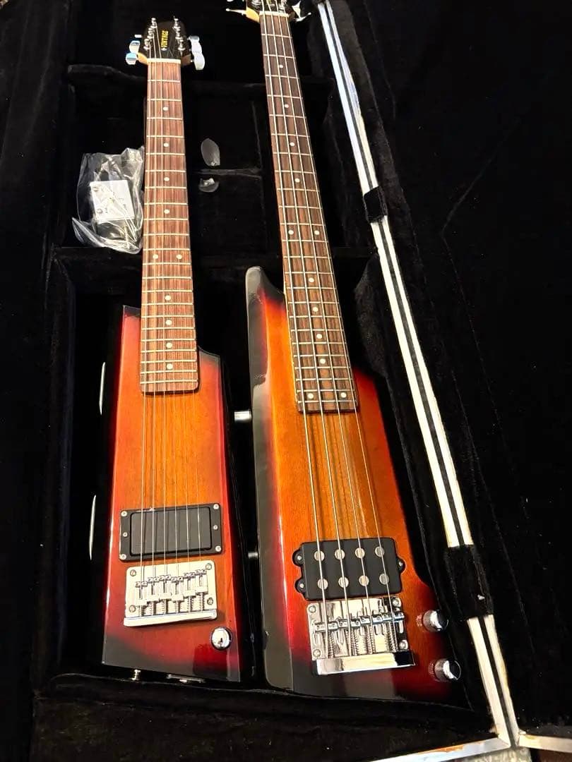 ダブルネックエレキギター&ベース サンバースト