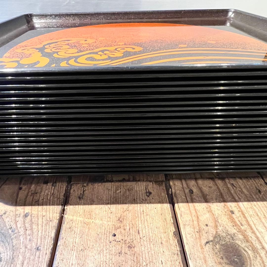 ③波　太陽　月　黒盆　和風　20枚　おまとめ　懐石　旅館　昭和レトロ