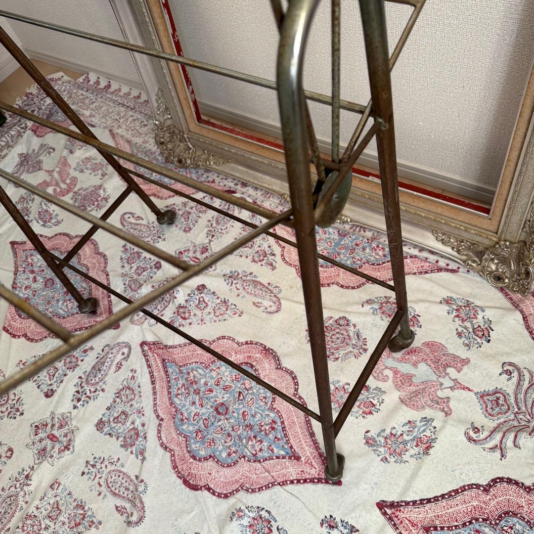 ビンテージ　昭和レトロ　鉄製　物干し　インダストリアル　工業系　シャビー　什器