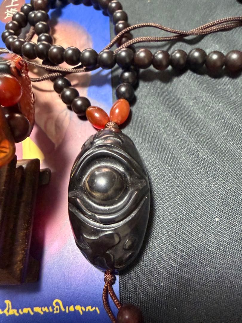 ペー、上肯天珠‼️西蔵老礦紅玉髄八大吉祥財神梵字バングル仏眼梵字セット