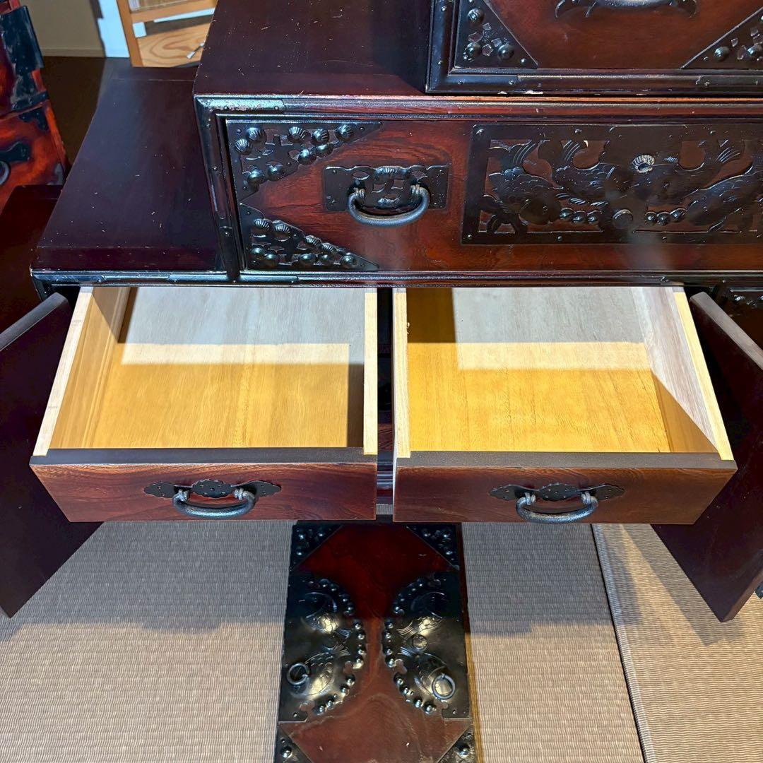 階段箪笥　6段　飾り金具　時代箪笥　伝統家具　和家具　和箪笥　民芸家具