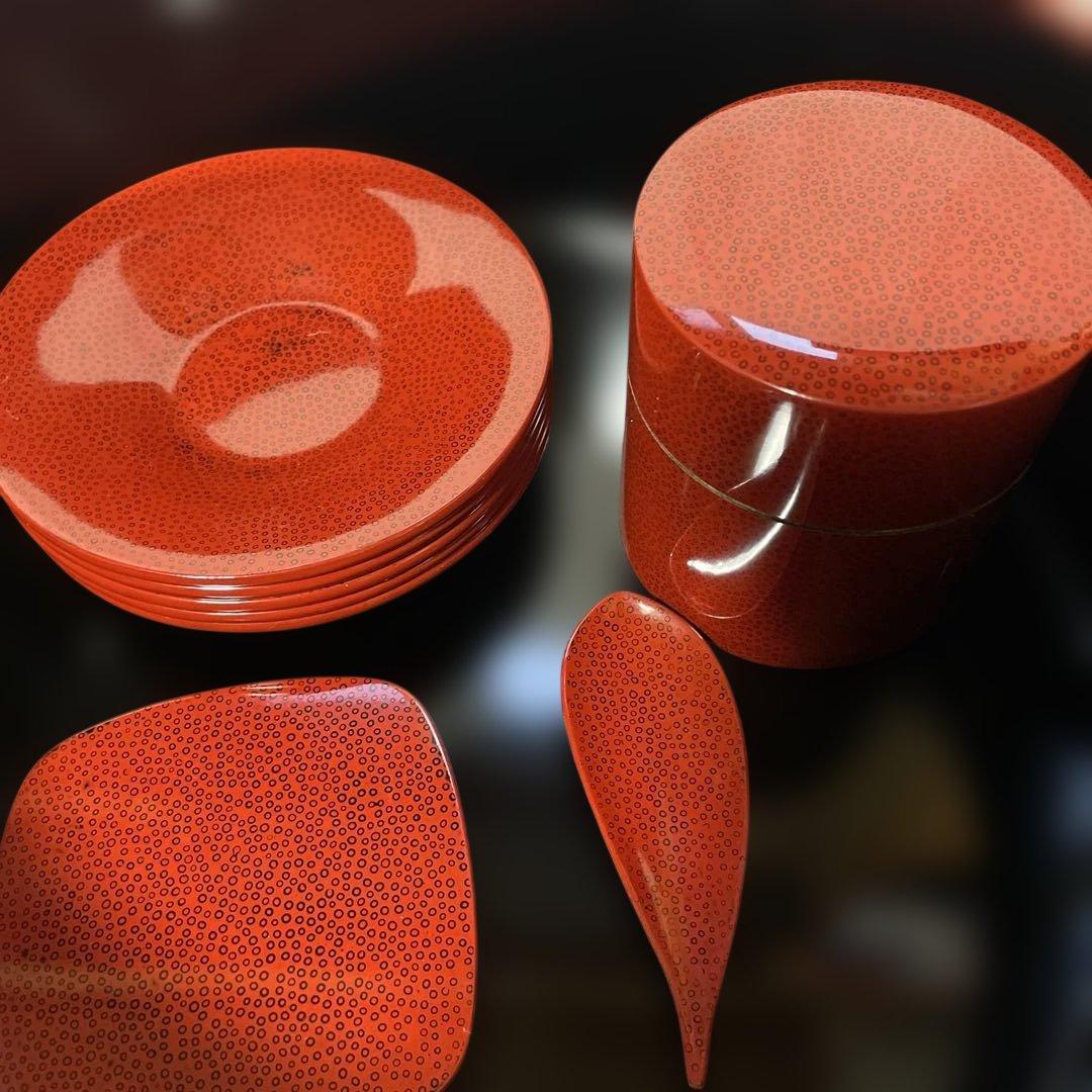 高級津軽塗り(七々子）茶櫃セット