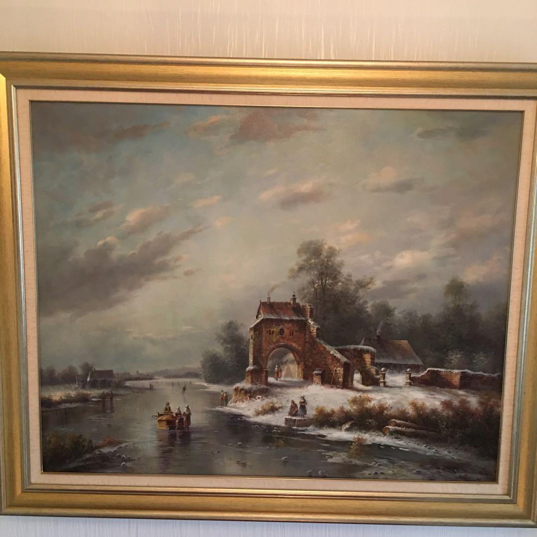 油絵ドイツ画家ホーゲン作品