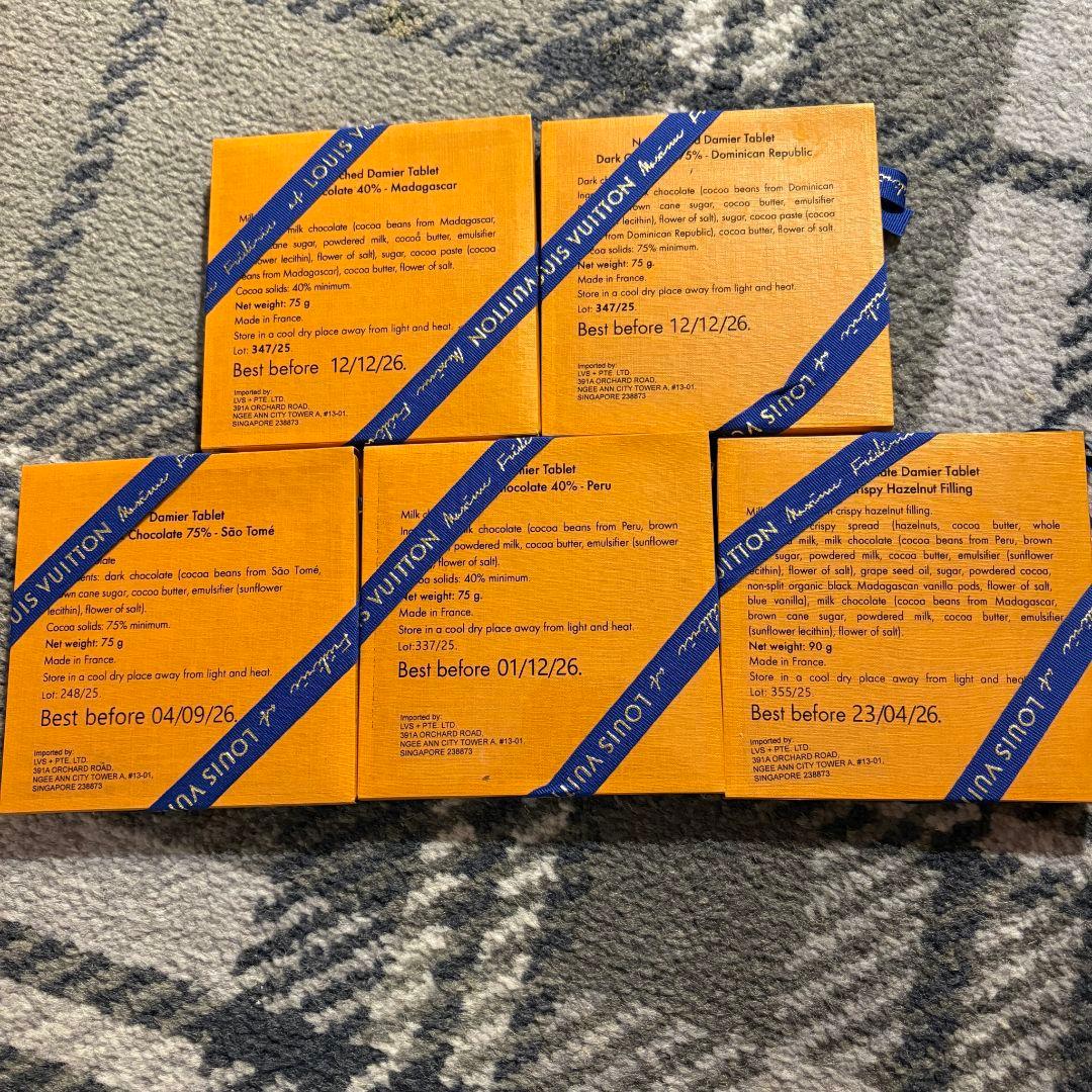 ルイヴィトンチョコレート　ダミエタブレット　5枚セット　箱入り