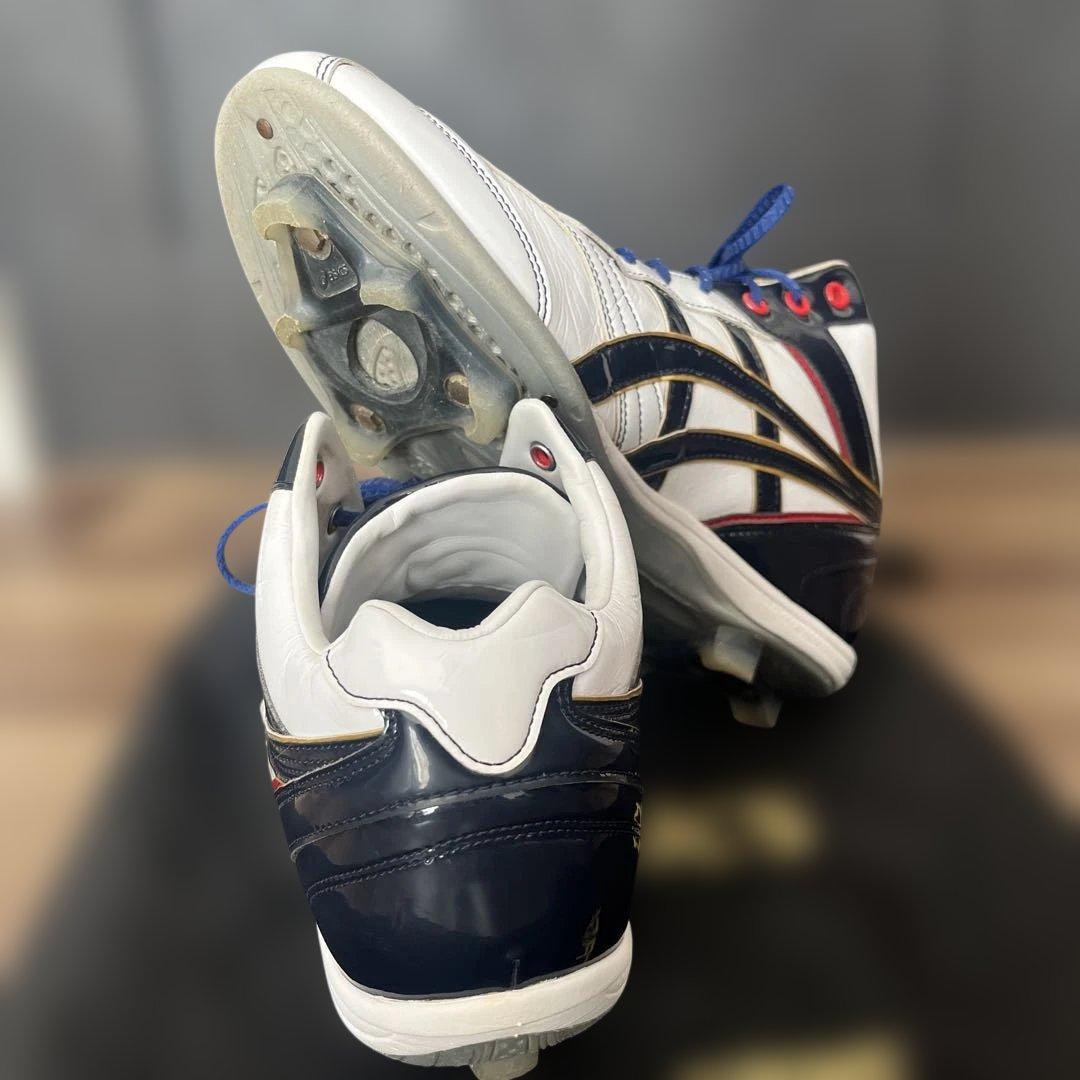 ASICS GOLDSTAGE スパイク ホワイト/ネイビー/レッド