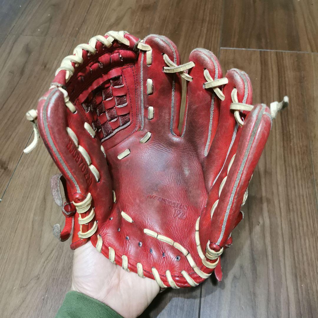 ZETT NEO STATUS VL野球グローブ 赤オレンジ少年用