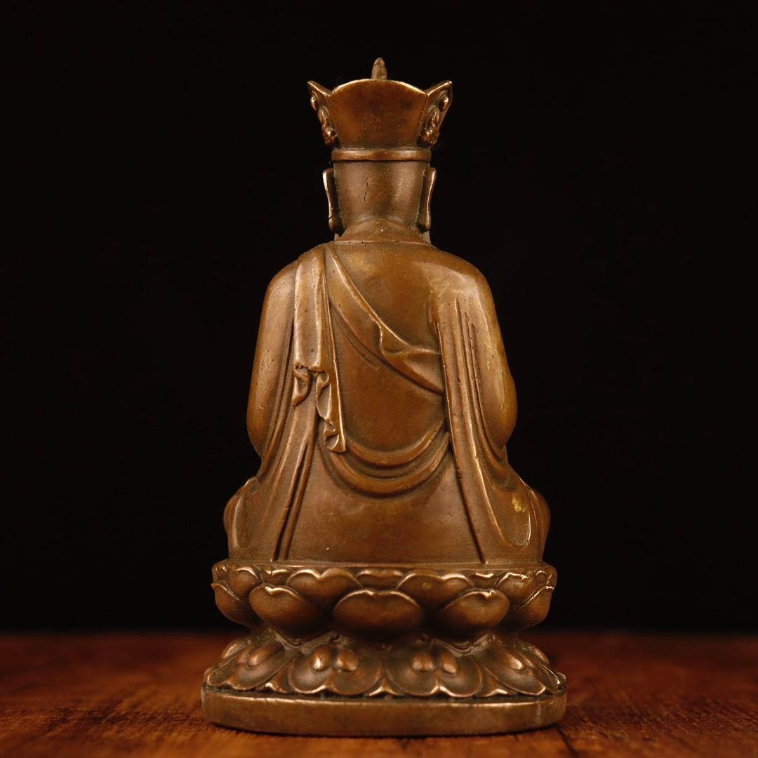 仏教美術 仏像 銅像 地蔵王菩薩仏像 奉納 九華山坐蓮地蔵王 工芸品 置物