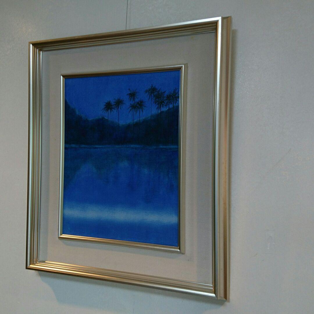 #絵画「椰子」 吊り下げワイヤー&金具付き