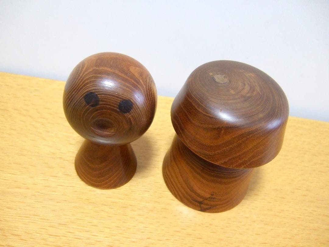 創作こけし ひろとし 2体まとめて Kokeshi dolls