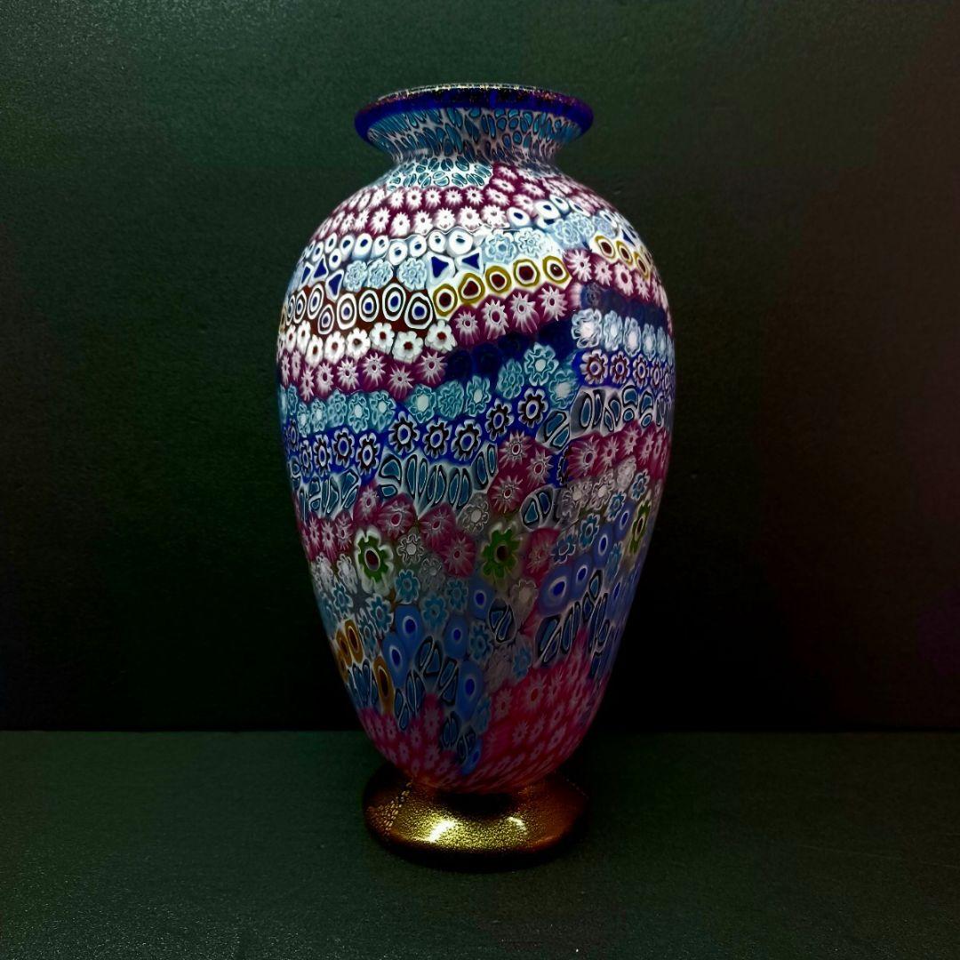 MURANO 大型 ムラノ ミルフィオリ 花瓶 オブジェ