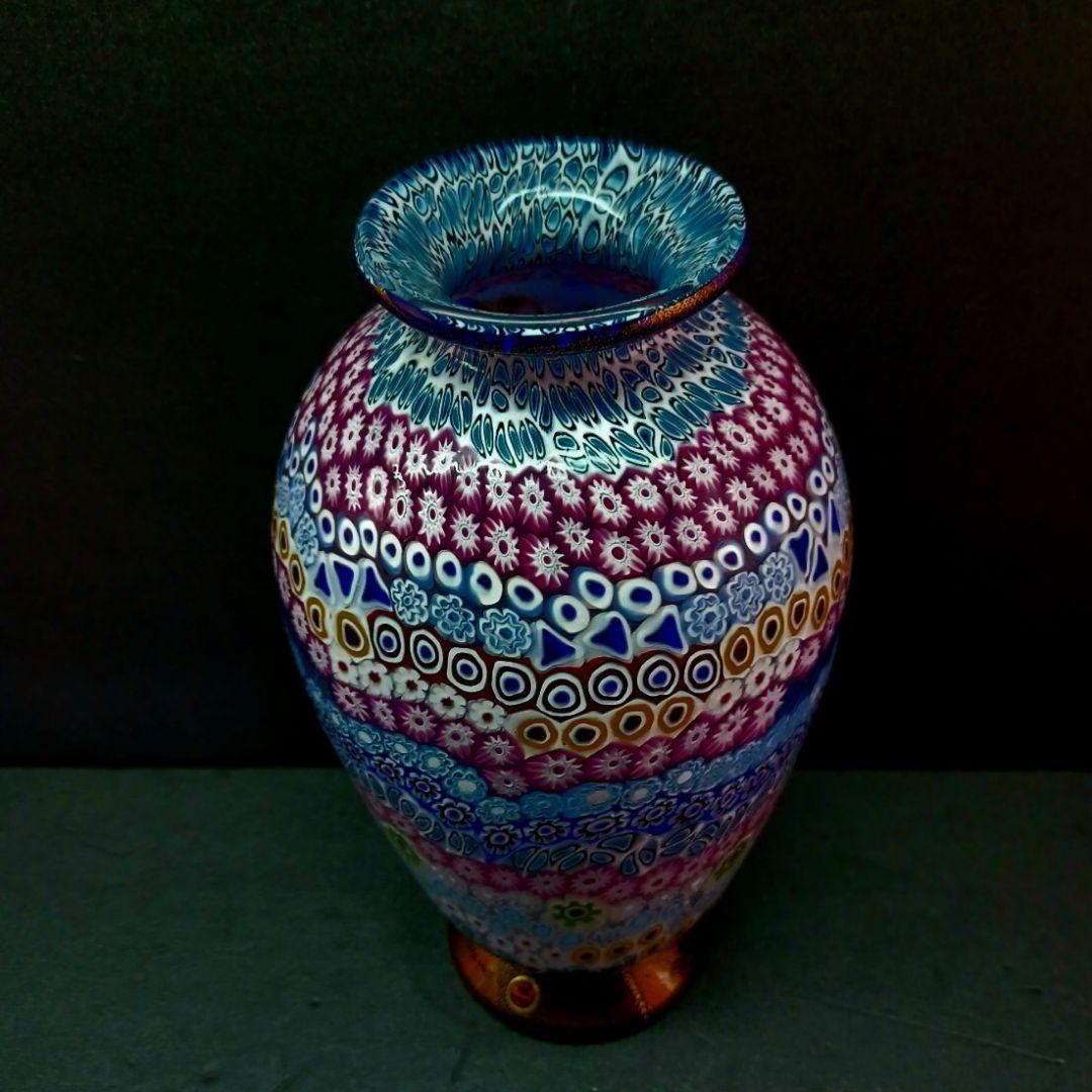 MURANO 大型 ムラノ ミルフィオリ 花瓶 オブジェ