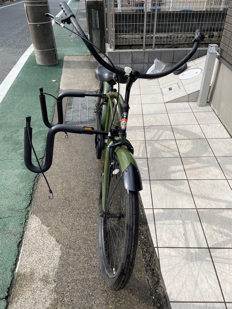 【Rainbow ビーチクルーザー オリーブグリーン　サーフボードキャリア付き】