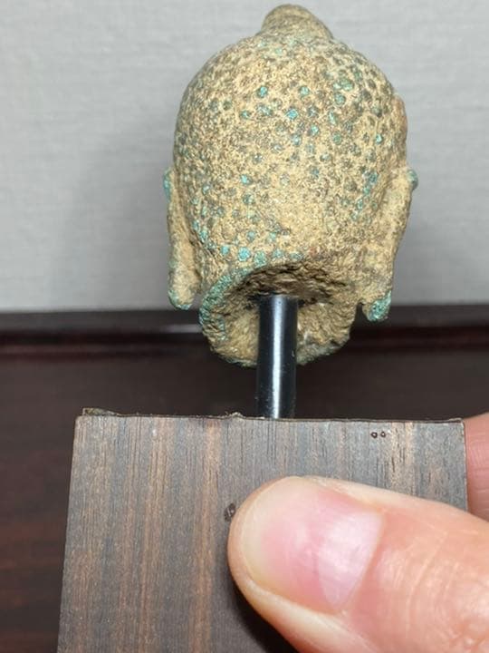 タイ　アユタヤ期　仏頭　仏像　青銅　残欠　東南アジア仏教美術