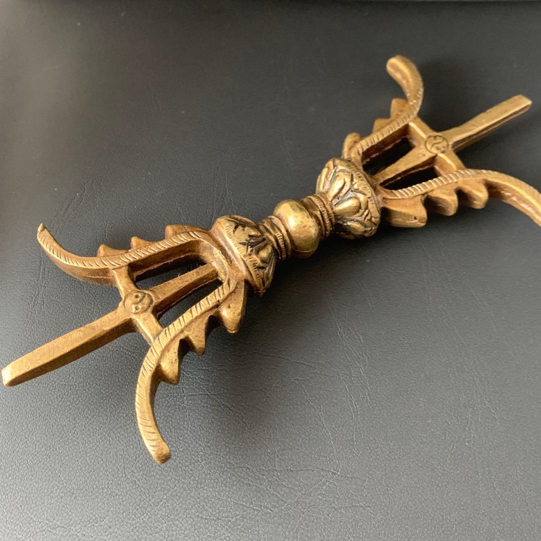 希少造形　金剛杵　三鈷杵　法具　密教　ビンテージ　バジュラ　仏教美術