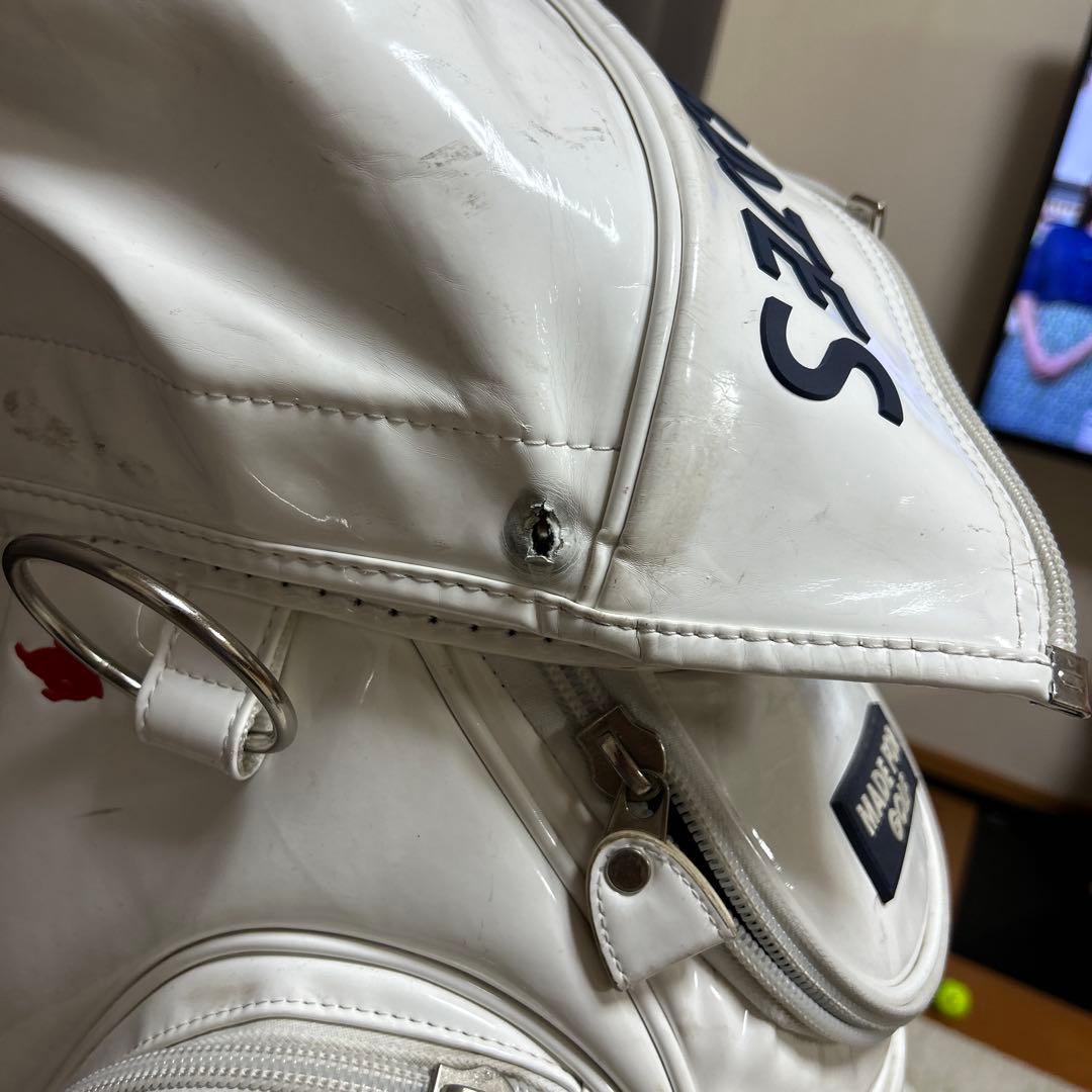 PEARLY GATES【定番】 キャディバッグ エナメルホワイト