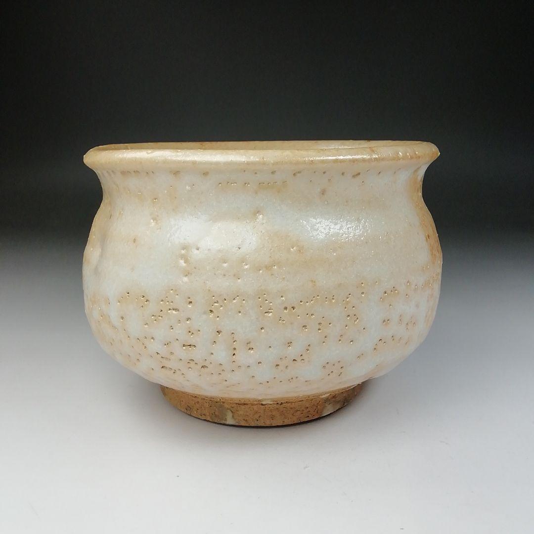 Ｔ６６９　建水　『志野建水』『佐々木萬穂 造』　共箱　茶道具