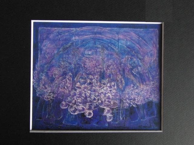 芝田キク、【組曲（あさ）】、希少な額装用画集画、新品高級額 額装付