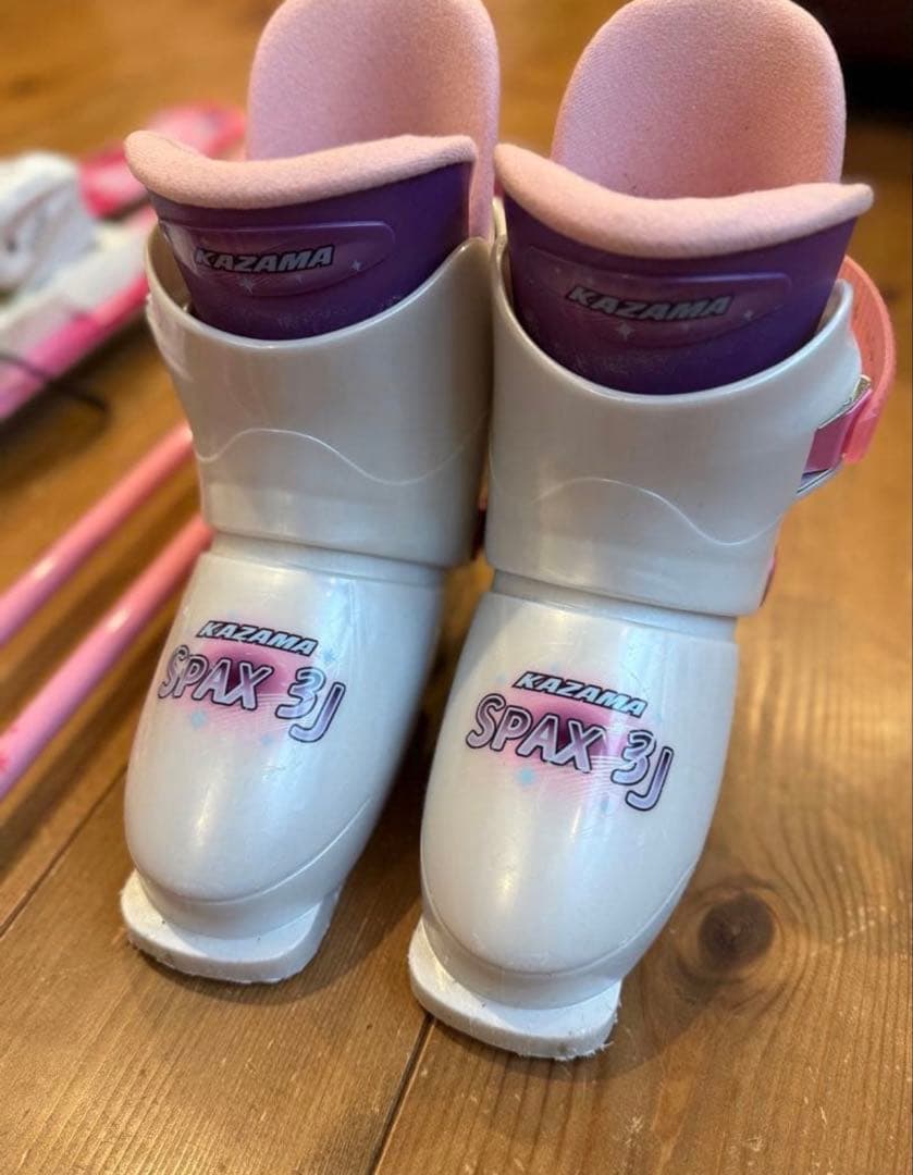 女の子 スキー板、ストック、ブーツセット　116㎝