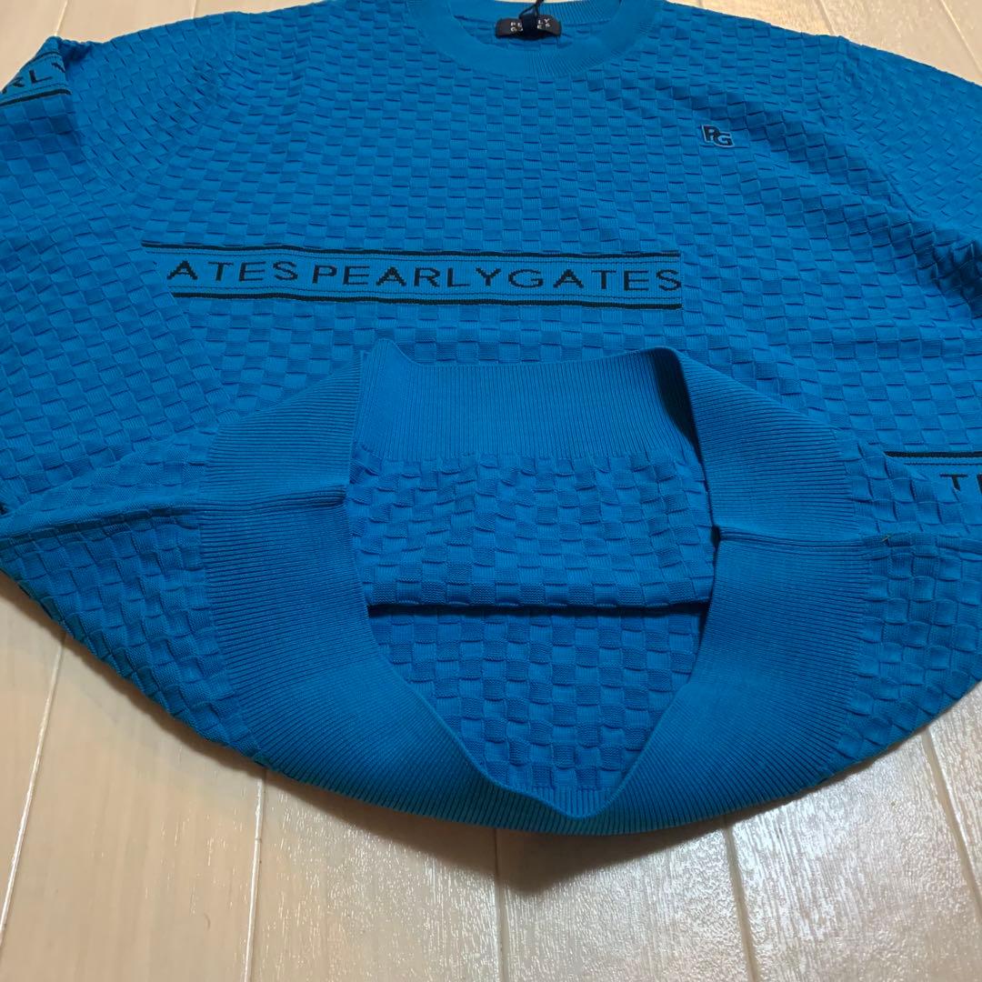 新品■33,000円【パーリーゲイツ】メンズ　長袖セーター ウェア 6/LL 青