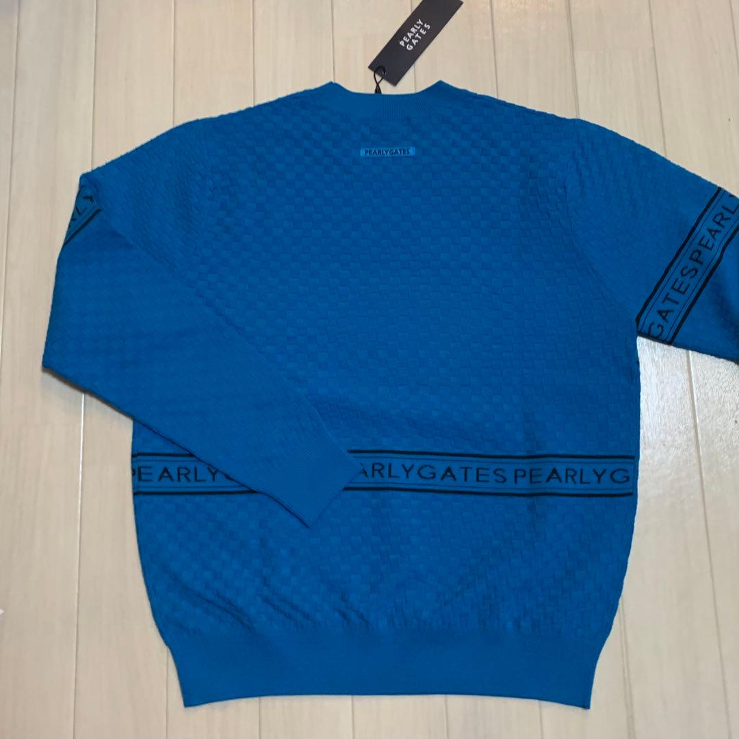 新品■33,000円【パーリーゲイツ】メンズ　長袖セーター ウェア 6/LL 青