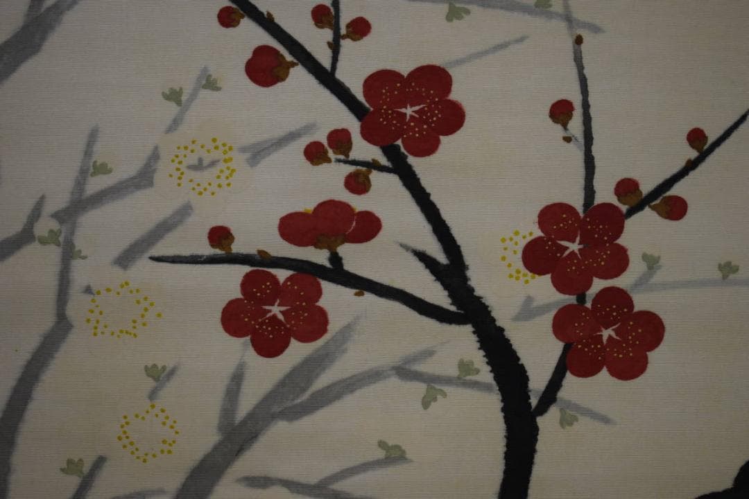 /小林古径/紅白梅図/布袋屋掛軸HI-394