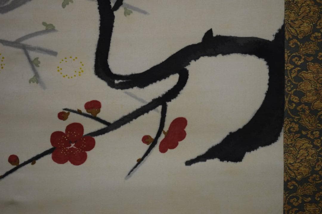 /小林古径/紅白梅図/布袋屋掛軸HI-394