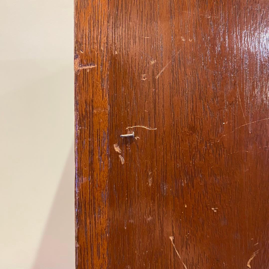 扉と持ち手の付いた古い二段ガラスケース アンティーク