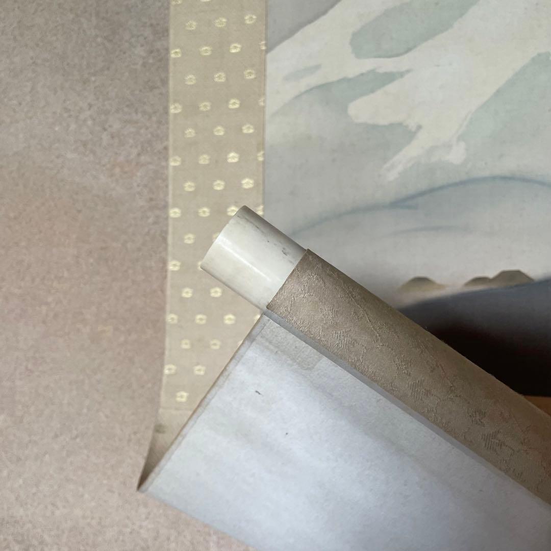 掛軸　竹内栖鳳　「富嶽」　複製　工芸　印刷　石橋所蔵　箱付き　25.5.25−2