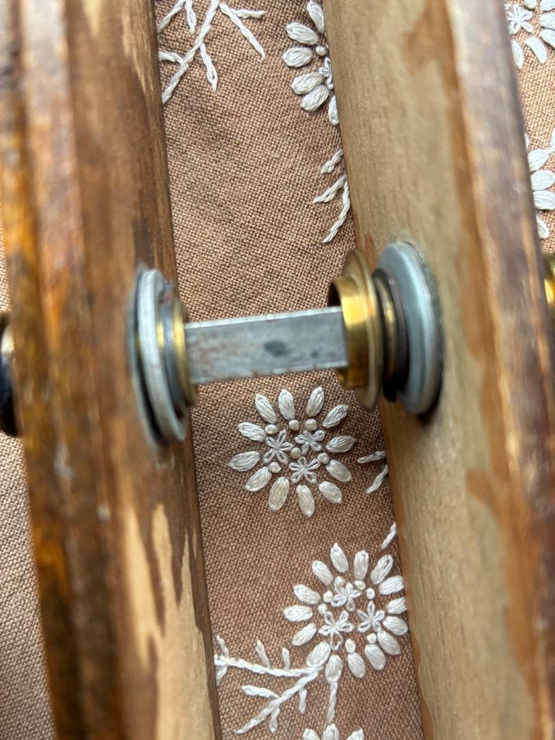 フランス　アンティーク 木製 ドアノブ　セット　取っ手 サマリテーヌ　真鍮　レア