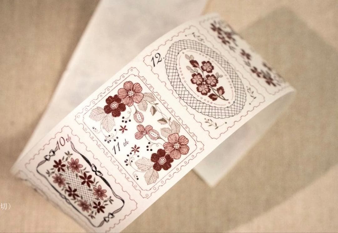 海外マスキングテープ巻売り レース小・彩 装飾マスキングテープ人物マステ