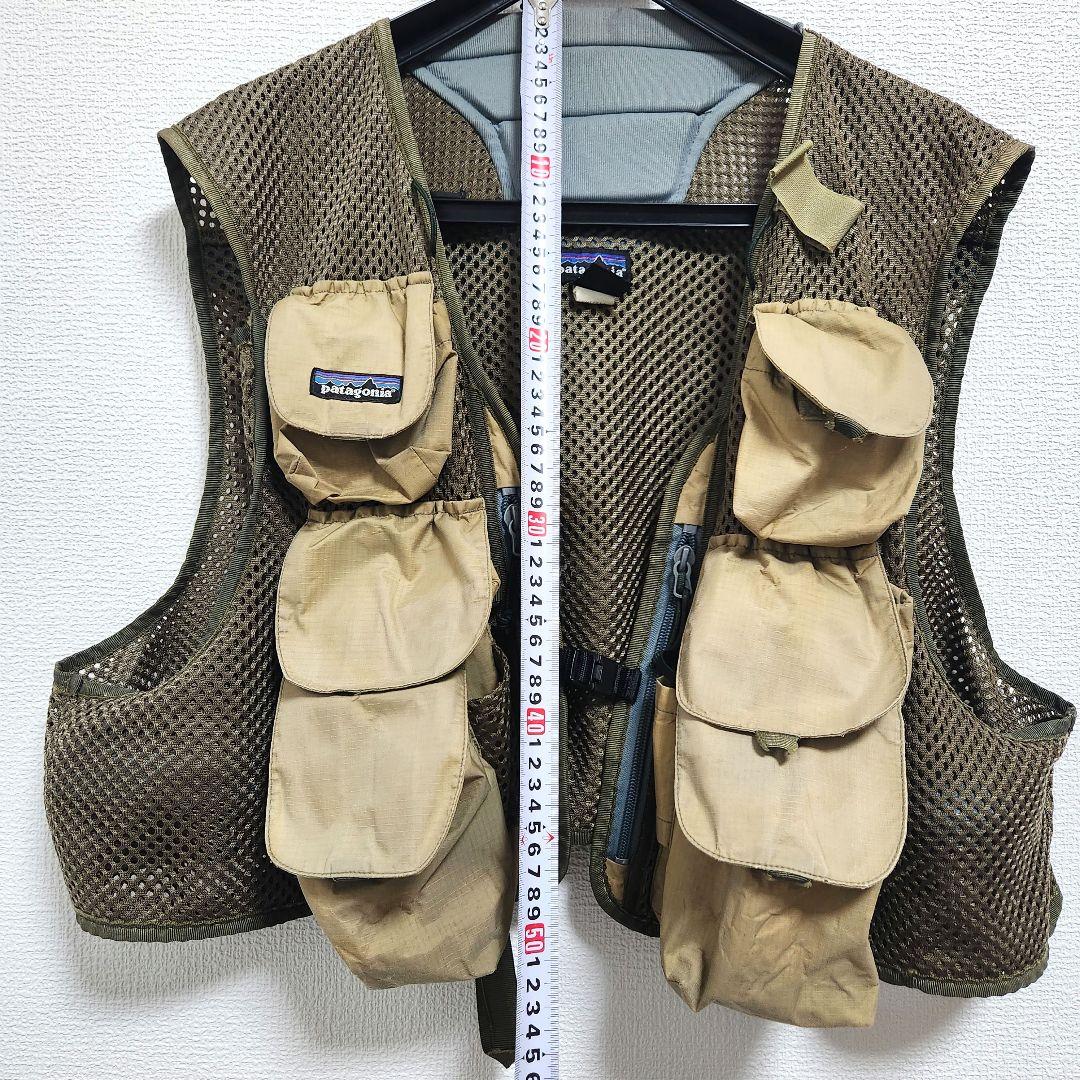Patagonia メッシュフィッシングベスト ベージュ ブラウン　バーチカル