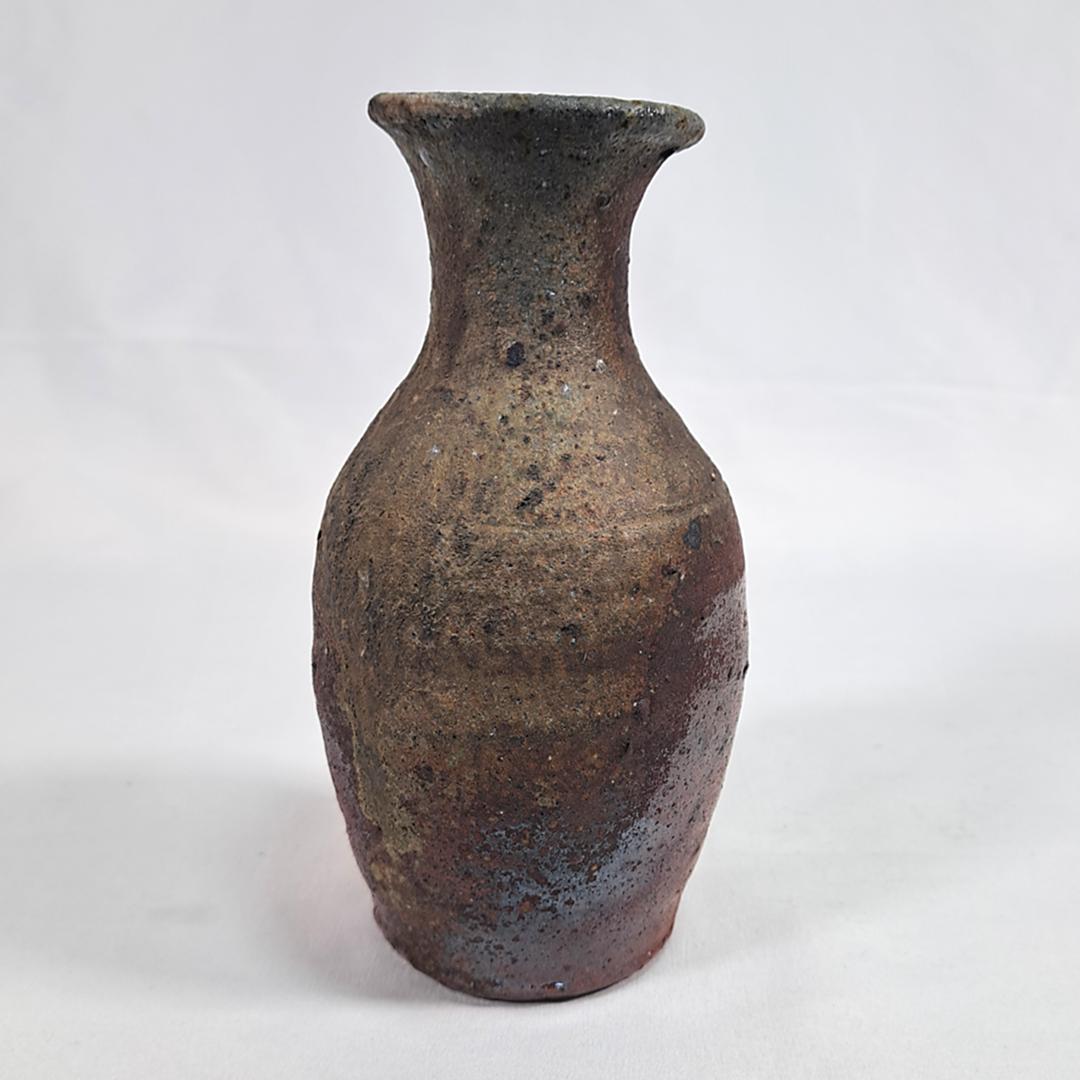 森岡成好作「徳利」/一輪挿し/陶器/南蛮焼締