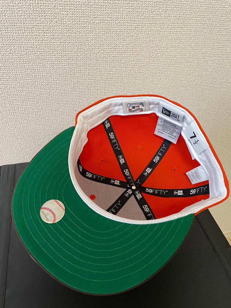 アスレチックス 59FIFTYオレンジ ワールドシリーズ記念 7 1/2 キャッ