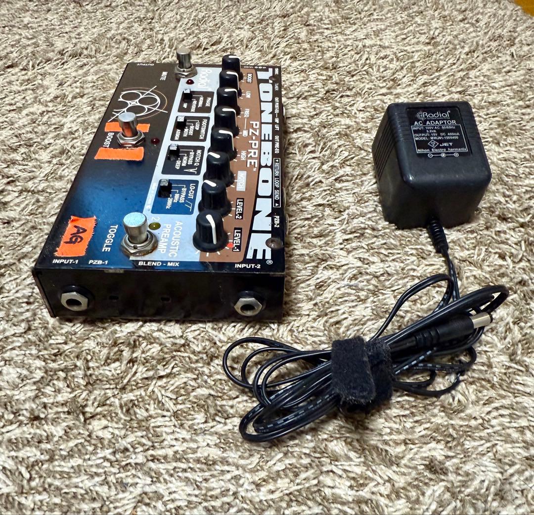Radial PZ-Pre アコースティックプリアンプ　DI ACアダプター付き