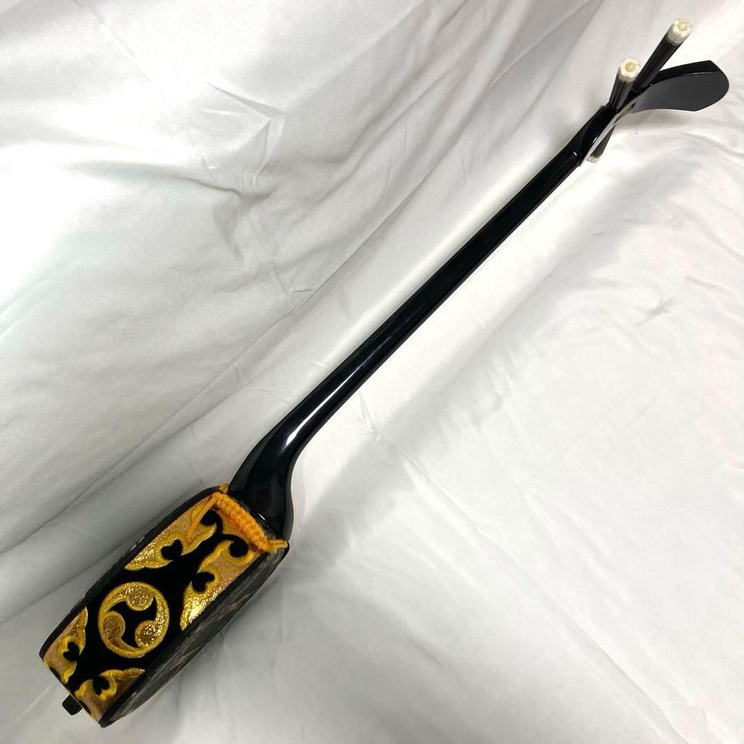 【美品】三線 沖縄 初心者 人工皮 ソフトケース 蛇革 蛇皮 付属品 和楽器