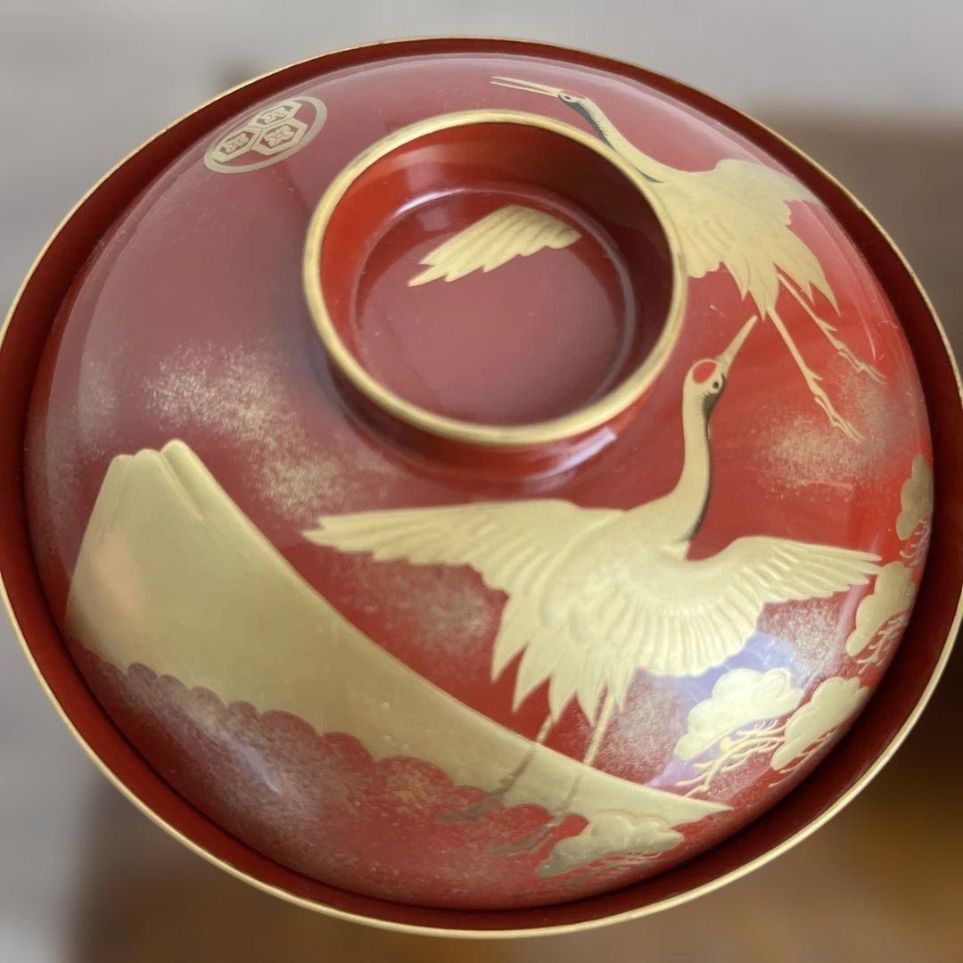 （極上美品）時代椀　輪島塗本漆　金蒔絵椀 天然木 2客