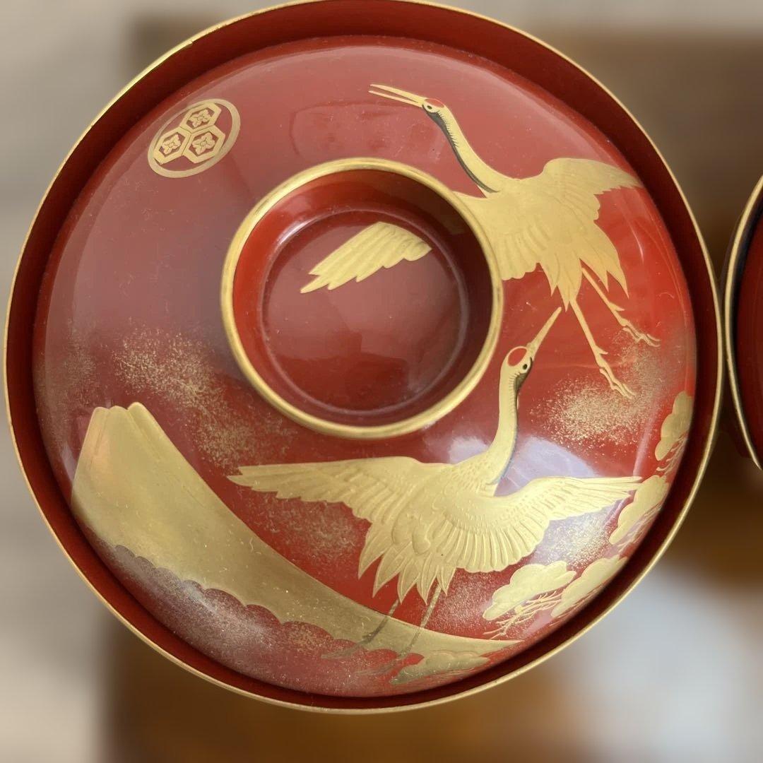 （極上美品）時代椀　輪島塗本漆　金蒔絵椀 天然木 2客