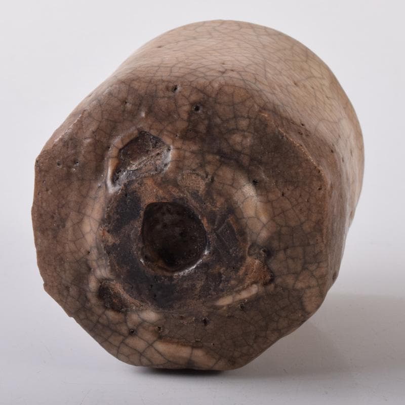 志野焼　古志野　面取ぐい呑　酒盃　時代箱付　C　7782