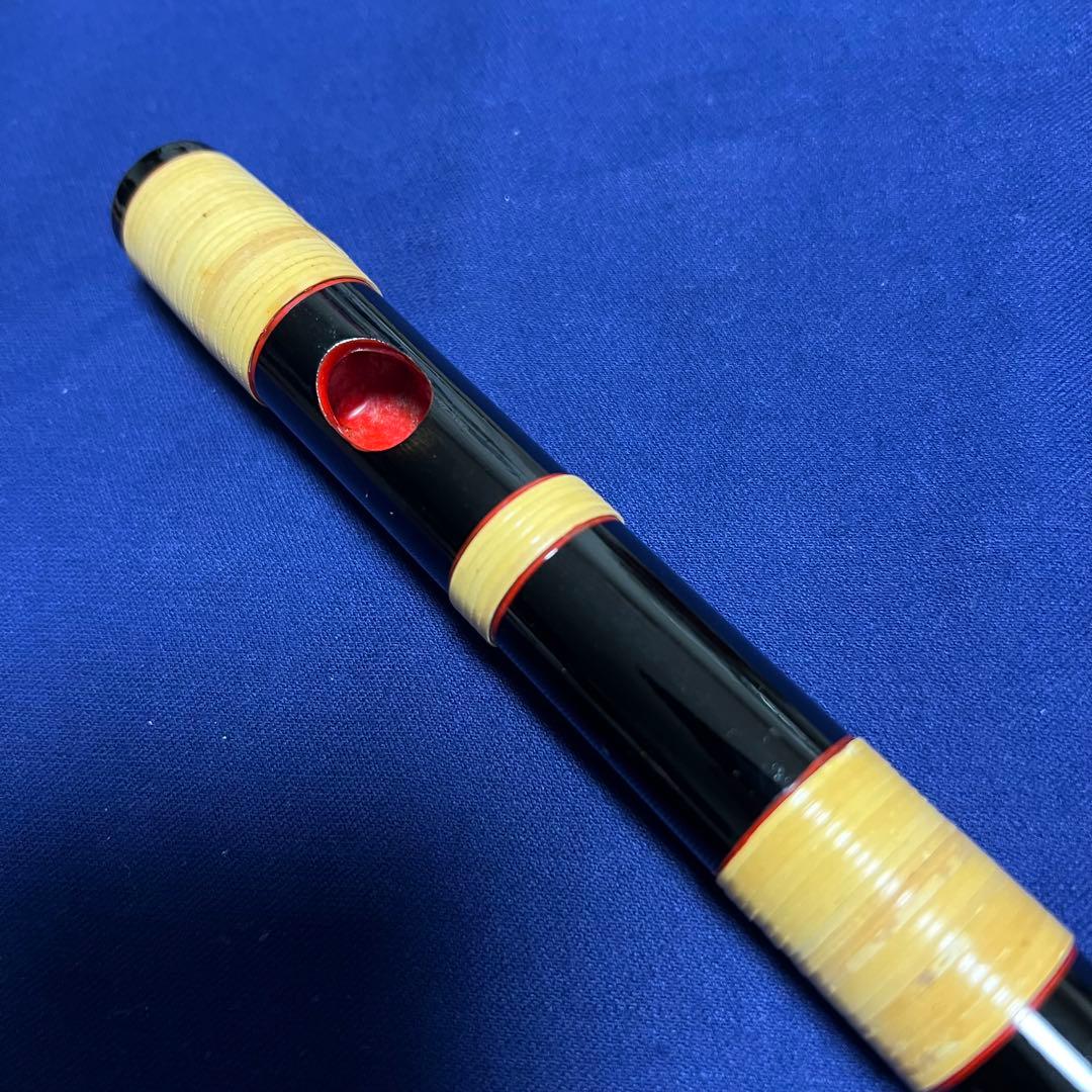 篠笛 獅子田 紫山 7本調子 古典調 籐本重巻 全長38.6cm