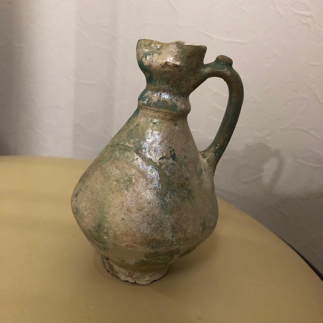 ペルシャ緑釉水注(みずさし)　　5〜6世紀