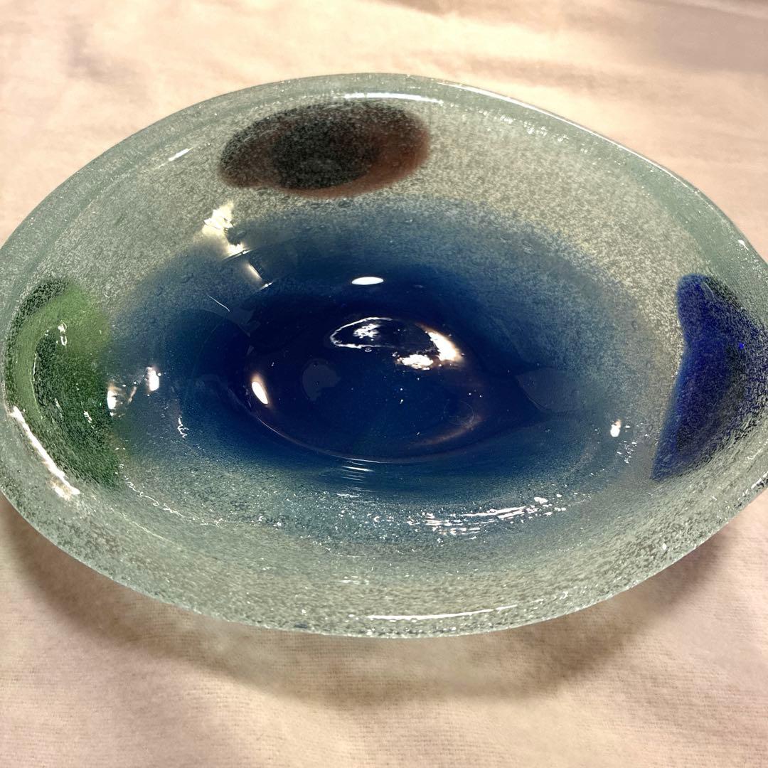 貴重【稲嶺盛吉】　琉球ガラス　ガラス皿