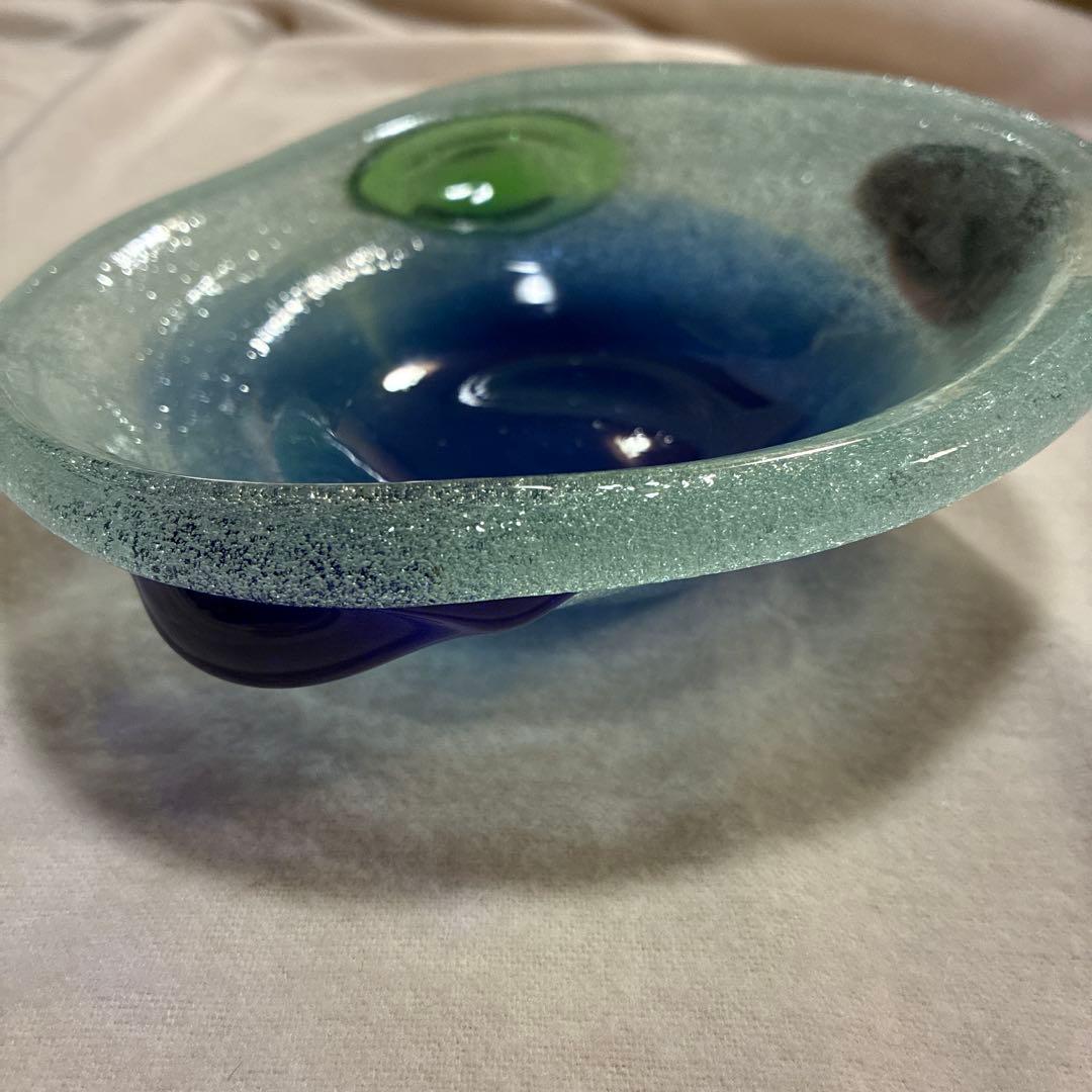 貴重【稲嶺盛吉】　琉球ガラス　ガラス皿