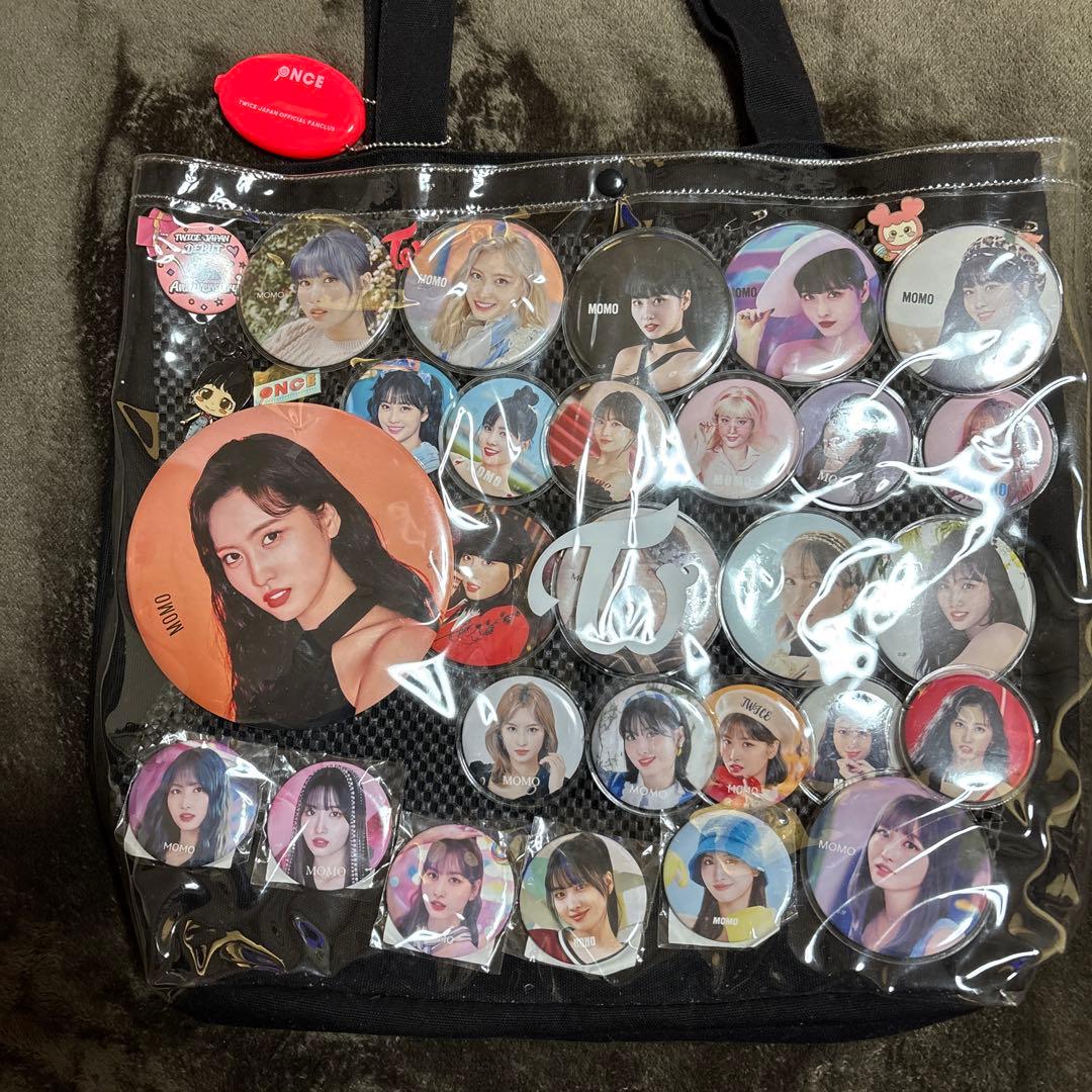 【TWICEモモ】ピンバッジ・うちわセット 痛バッグ